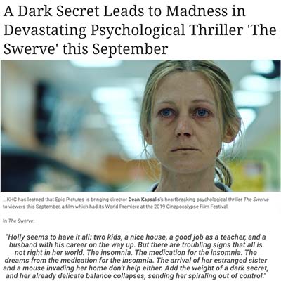  A Dark Secret Leads to Madness in Devastating Psychological Thriller 'The Swerve' this September